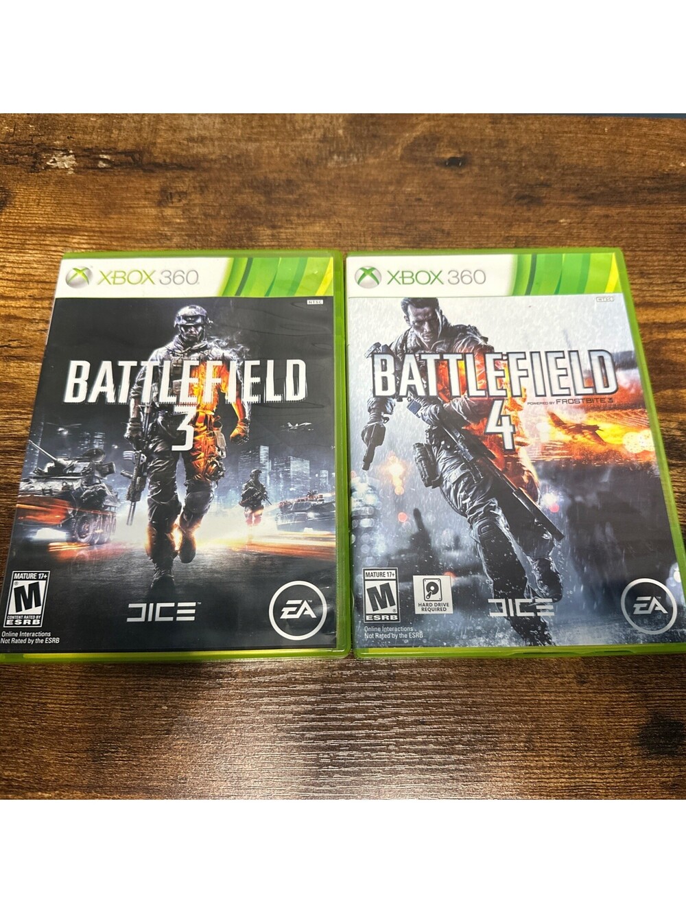 BATTLEFIELD 3 and 4 Xbox 360 COMPLETE ALL 4 discs and manuals